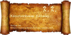 Kesztenbaum Kálmán névjegykártya